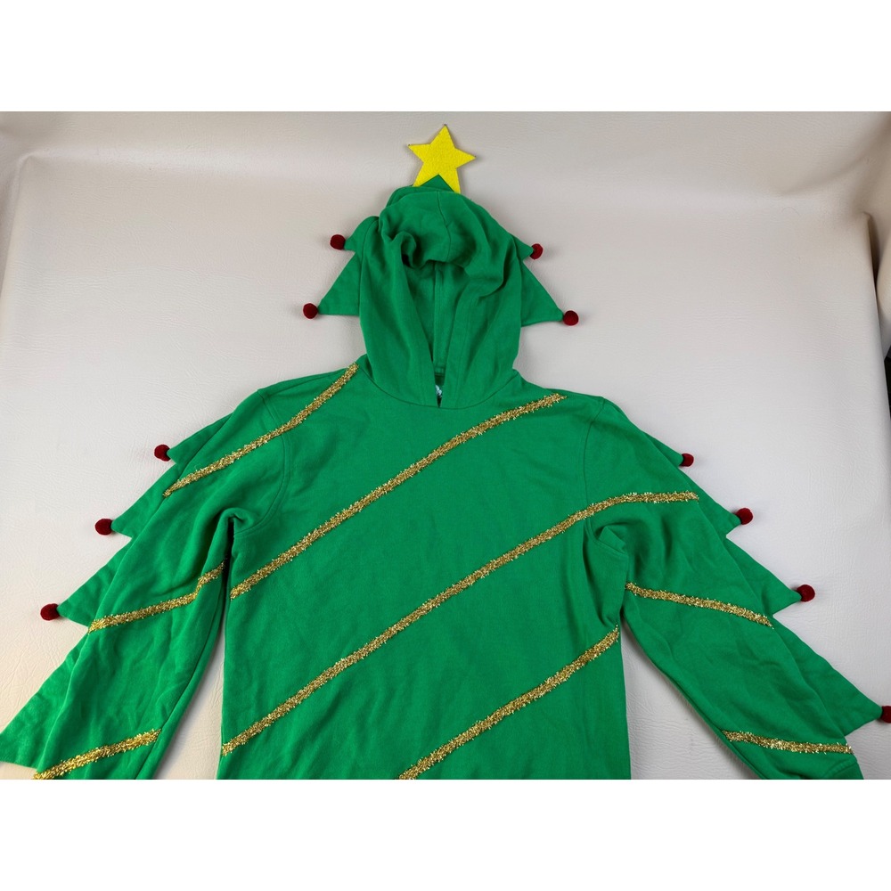 Christmas Tree Holiday Hoodie Pom Pom Tinsel Medium American Rag